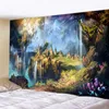 Tippy Tapestry Wall Dywan Home Decoration Mushroom Psychedelic Gobelin Tapis Mural Tkaniny ścienne 210609