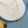 Bohemian Multi Layered Necklace for Women Vintage Charm Star Moon Gold Pendant 2021 Geometric Collier Collares Halsband7097900