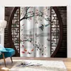 Classic Home Decor Curtain Design 3d Curtain Chiński Styl Ceglany Plum Ptaki i Kwiat Kurtyna Cień Kurtyny do sypialni 210913