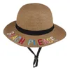 Summer children's sunscreen straw Hat Little sunshine Beach Caps Do not disturb Foldable Sun Hats 8 styles