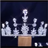 Clips Barrettes Schmuck Drop Lieferung 2021 Mode Trendy Queens Tiaras und Krone Frauen Hochzeit Haarschmuck Party Sombreros Zirkon Pri