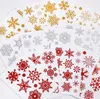 크리스마스 눈송이 벽 스티커 재사용 가능한 정적 PVC 축제 창 유리 문 배경 장식 스티커 홈 파티 장식 용품