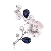 Broche de Blossom de ameixa para mulheres branco esmalte flor dourado liga bouquet bouquet pinos jóias de alta qualidade acessórios de presente