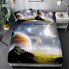 寝具セット3 dギャラクシー布団カバーカラフルな星のセットアウタースペースの掛け布団スカイライトプリント子供のためのベッドスプレッド