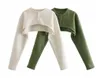 Oversize Harajuku Button up Cropped Shawl Sweatshirt Women Long Sleeve High Waist Exposed navel Hoodies Jumper Short Sweats 210429