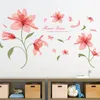 Elegante Fiore rosa vuoto fiori salotto camera da letto decorazione della casa adesivi murali Arredamento Soggiorno romantico 210420