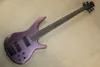 5 Strings Purple Body Electric Bass Guitar with 24 Frets,Black Hardware,2 Pickups,Can be customized