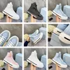 2021 Lyxig designer Kvinnor Casual Shoes High-Top Sneakers Glänsande läder och Re-Nylon Recycled Nylon Lining Avtagbar Innersula Fashion Trendy Comfort A2 Storlek 35-40