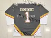 Anpassa Wilkes Barre Scranton Penguins 1 från Dwight Hockey Jersey broderi sydd valfritt nummer och namntröjor