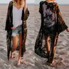 Strand Pareo Frauen Spitze Strickjacke Kaftan Schal Mantel Tragen Bademode Cover Up Bluse Tops Sexy Badeanzug Cape für Badeanzug 210629