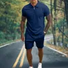 Capturas dos homens camisas de golfe de golfe para homens fitness tshirt + jog shorts 2 peças conjunto verão respirável rápido secagem masculina esportes casuais moda terno qp1p