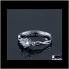 Bijoux S925 Sterling Sier Zircon Ligne Forme Anneaux Pour Couple Mode De Livraison Drop 2021 Yeaz0