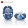 Gigajewe Blue Color Oval Cut VVS1 Moissanite Diamond 5x7mm-8x10mm voor sieraden maken