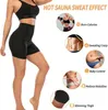 Womens Silber Ion Coating Thermo Pants Sweat Sauna Anzüge Body Shaper Frau Taille Trainer Abnehmen Shorts Mädchen Fitness Leggings 220104