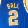 Nikivip UCLA Bruins Lonzo Ball #2 College-Basketball-Trikot, Herren, genäht, Weiß, Blau, Größe S-XXL, hochwertige Trikots