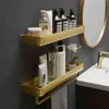Mensola da bagno Vasca da bagno Doccia Alluminio spazzolato oro Mensola angolare da parete Nero Portaoggetti da cucina 211112