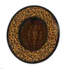 Novo preto com fundo de leopardo patchwork lã feltro jazz fedora chapéus homens mulheres aba larga panamá dois tons festa casamento chapéu formal