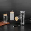 12oz 16oz 25oz FAI DA TE Sublimazione Blank Blank Blank Tumbler Blank Blank Glassato Occhiali Bottiglia Mason Jar Cola Can Tumblers con Bamboo