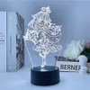 Genshin Impact 3d Illusion Lamp Led Night Light Lamp Tartaglia Xiao Venti Keqing Zhongli Anime Bedroom Decor Atmosphere Kid Gift H0915