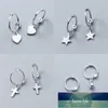 100% 925 solide en argent Sterling femmes mode coeur croix étoile breloque boucles d'oreilles amitié cadeau adolescent filles amis