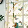 Gordijn gordijnen staaf liftbare keuken badkamer raam Romeinse bloemen pure voile valites multi-colour transparante gordijnen