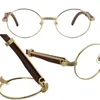 Whole Wood glasses frames 7550178 Round Metal Eyeglasses eyeglass female women silver gold frame C Decoration Eyewear230A