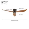 Ceiling Fans SOVE Low Floor Modern Without Light DC 30W Fan With Remote Control Home Simple No Lights 220V