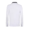New style embroidered long sleeved shirt British men's T-shirt youth leisure sports Europe and America bottomed pure cotton
