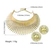 Afrika Kettingen Goud Kleur Metalen Grote Overdreven Torque Choker Ketting Oorbellen Set Sieraden Steampunk Party Ukmoc