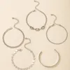 5pcs/SETS CHARMS BRACETY WEFER FOR WENTHICS Silver Color Alloy Metal Regulowane Boguń Akcesoria biżuterii