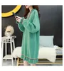 H.SA Pull Femme Nouveaute Frauen Lange Pullover Mit Kapuze Kleider Rüschen Kleid Koreanische Mode Lose Stricken Jumper Casaco Feminino 210417