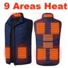 Outdoor TShirts 9 Areas Heated Vest Men Electric USB Waistcoat Woman Coat Feather Thermal Jacket Heating Gilet7087243