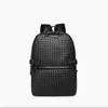 Factory wholesale men handbag woven backpack simple outdoor leisure plaid leather shoulder bag street trend hand-woven messenger bags 20145