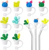 Creative Silicone Straw Tips Cover Reusable Drinking Dust Cap Splash Proof Plugs Locks Anti-Dust Tips Sunflower Cherry Blossom Rainbow Cat Paw för 6-8mm Straws WLL1137