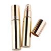 10ML UV Plating Atomizer Mini Refillable Portable Perfume Bottle Spray Bottles Sample Empty Containers Gold Silver Black Color DAP31