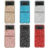 För Samsung Galaxy Z Flip 3 5G Väskor Glitter Hybird Soft TPU Hard PC Skyddskåpa