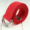 Fashion Women Belts Luxury Brand Long Casual Unisex Men Female 9 Colors Canvas Fabric Belt Strap D Ring Buckle Black Waistband