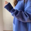 GCAROL automne hiver femmes longue à capuche 80% coton polaire bonbons Jersey goutte épaule surdimensionné petit ami Style sweat 210729