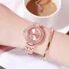 Luxus Rose Gold Frauen Mode Lässig Wasserdicht Diamant Strass Armband Damen Armbanduhren Uhr Relogio Feminino