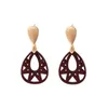 Kvinnor vatten droppe träörhängen girs eleganta trä stud personliga smycken tillbehör för kvinna4993505
