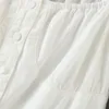 Elegantes A-Linien-Minikleid für Damen, modisch, Puffärmel, Knöpfe, solides Baumwollkleid, Damen, quadratischer Kragen, schicke weiße Kleider 210414