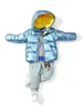 子供の冬のジャケットコート子供のための女の子シルバーゴールド男の子カジュアルフード付きコートベビー服生き抜く子供パーカージャケット防寒着