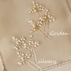 Pérolas de água doce artesanal jóias de ouro prata cor casamento pinos pedaço elegante artes de ornamento de cabelo nupcial