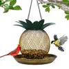 2022 Ny vintage ananas sol för utomhus hängande vild metall fågelmatare ekorre bevis, lätt att rengöra och fylla, inget avfall, gård trädgård dekor led lampor gåva