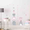 Cartoon Baby Height Measurement Lion Hippo Rainbow Wall Sticker Nursery Vinyl Wall Decals Kids Room Interior Home Decor Gifts 211124