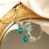 Lii Ji Tanzanite ite Aquamarine Apatite Austrian Crystal 14K Gold Filled Hoop Earrings Handmade Jewelry For Women Gift