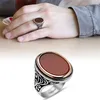 Bague en argent sterling 925 pour hommes Agate Stone, bijoux mode vintage cadeau Onyx Aqeq bagues pour hommes toutes tailles 211217