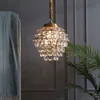 Lampes suspendues tout lustre en cristal de cuivre salle à manger chambre chevet petite LED décor nordique moderne