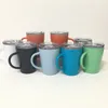 8 Colors 8oz Handle Milk Mug Tumbler Double Wall Stainless Steel Wine Glass Vacuum Insulated Coffee Cup Festival Party Supplies
