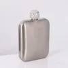 Stainless Steel Hip Flask With Diamond Lid Ladies Outdoor Portable Square Hip Flask Mini Pocket Flask 5 Colors